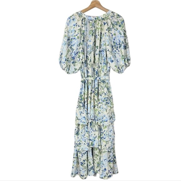 ELOQUII Elements Floral Tiered Midi Dress With Tie womens size 16 - Picture 5 of 8